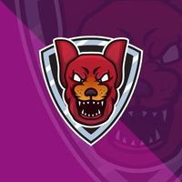 hundhuvud esport maskot logotyp för esport, spel och sport premium gratis vektor. vektor