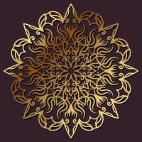 goldene farbe des mandala-ornament- oder blumenhintergrunddesigns. vektor