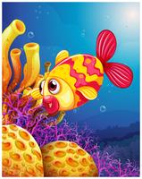 En färgglad fisk under havet vektor