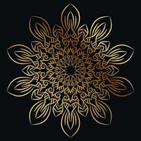 goldene farbe des mandala-ornament- oder blumenhintergrunddesigns. vektor