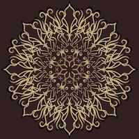 goldene farbe des mandala-ornament- oder blumenhintergrunddesigns. vektor