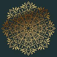 goldene farbe des mandala-ornament- oder blumenhintergrunddesigns. vektor