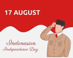 Illustrationsvektordesign der Hintergrundschablone des indonesischen Unabhängigkeitstages vektor