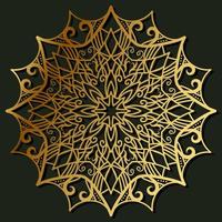 goldene farbe des mandala-ornament- oder blumenhintergrunddesigns. vektor