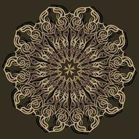 goldene farbe des mandala-ornament- oder blumenhintergrunddesigns. vektor