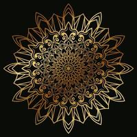 goldene farbe des mandala-ornament- oder blumenhintergrunddesigns. vektor