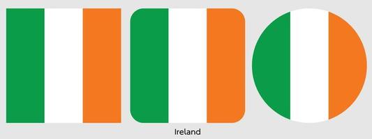 Irland flagga, vektor illustration