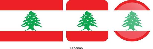 Libanons flagga, vektor illustration