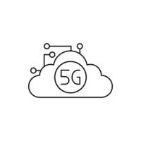 Symbol für 5g-Cloud-Technologie vektor