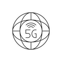 Symbol für weltweite 5g-Technologie vektor