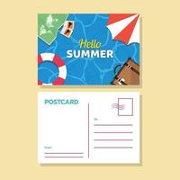 sommerferien postkartendesign vektor