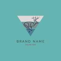 triangel deer run logotyp designmall för varumärke eller företag och annat vektor