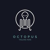 Octopus Squid Logo Line Style Designvorlage für Marke oder Unternehmen und andere vektor