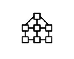 Organigramm-Liniensymbol, Umrisshierarchie-Vektorlogo, lineares Piktogramm isoliert auf weiß, pixelperfekte Illustration vektor