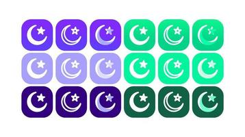 islamischer halbmondikonenvektor für ramadan und eid