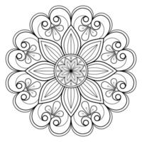 Vektor abstrakte Mandala-Muster. Kunst an der Wand. Malbuch Spitzenmuster das Tattoo. Design für ein Tapetenfarbenhemd und Fliesenaufkleberdesign, dekoratives Kreisornament im orientalischen Ethnostil