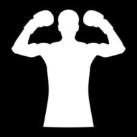 boxer ikon vit färg vektor illustration bild platt stil