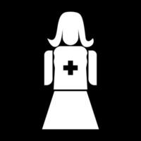 Krankenschwester weißes Symbol vektor