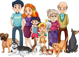 Familienmitglieder mit ihrem Haustier vektor