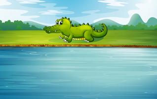 En alligator vid floderna vektor