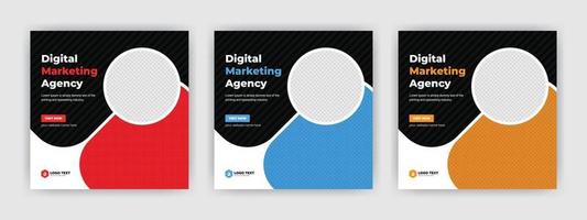 digitales Business-Marketing-Social-Media-Banner oder quadratisches Flyer-Vorlagendesign vektor