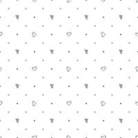 niedliches nahtloses Muster mit handgezeichneten Herzen und Kreisen auf weißem Hintergrund. festliche dekoration zum valentinstag, feiertagsdruck für geschenkpapier, textilien und design. flache vektorillustration vektor