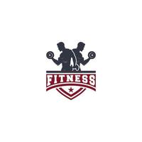 fitness logotyp mall i vit bakgrund vektor