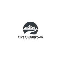 River Mountain logotyp mall i vit bakgrund vektor