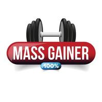 hundra procent mass gainer-knapp vektor