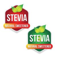 Stevia natürliches Süßstoffetikett vektor