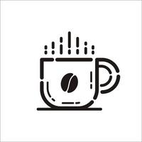 kaffe monoline logotyp design, bra för kaféet vektor