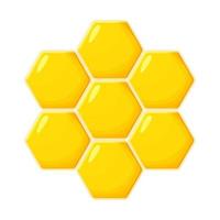 Wabensechseckform im Cartoon-Stil, Propolis isoliert auf weißem Hintergrund. gelber Bienenstock, süßes Wachs, Imkereielement. . Vektor-Illustration vektor