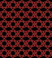 seamless mönster med röda och svarta ornament av cirklar och stjärnor vektor