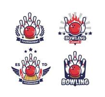 modernes logo für bowling im bündel vektor