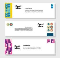 modernes geometrisches Website-Banner-Vorlagen-Bundle-Set vektor