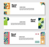 modernes geometrisches Website-Banner-Vorlagen-Bundle-Set vektor