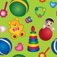Spielzeug nahtlose Muster. Baby-Muster abstrakter Babyspielzeughintergrund. vektor