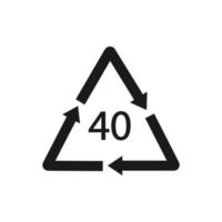 Plastikrecyclingsymbol Fe 40, Plastikverpackung. Vektor-Illustration vektor