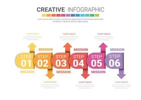 Infografik-Designelemente 6 Optionen vektor