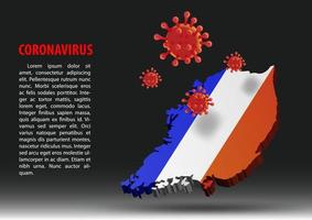 coronavirus flyga över karta över Frankrike inom den nationella flaggan vektor
