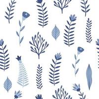nahtloses Muster mit Blumen und Blättern. kreative florale Textur. ideal für stoff, textilvektorillustration vektor