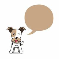 Cartoon Charakter Draht Fox Terrier Hund mit Sprechblase vektor