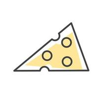 Farbe des linearen Symbols für Käse. Vektorlinie einfache Logoillustration vektor