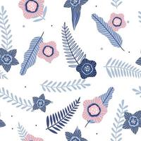 nahtloses Muster mit Blumen und Blättern. kreative florale Textur. ideal für stoff, textilvektorillustration vektor