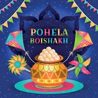 pohela boishakh hintergrundvorlage vektor