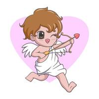 söt kawaii liten pojke cupid ängel vektor