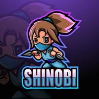 shinobi girl esport maskot logotypdesign vektor