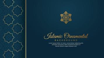 islamisk arabisk lyx bakgrund gratulationskort mall med gyllene mönster vektor