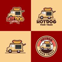 Hot-Dog-Food-Truck-Logo-Vorlage vektor