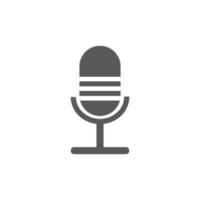 Symbol-Vektor-Logo-Mikrofon-Podcast auf weißem Hintergrund
